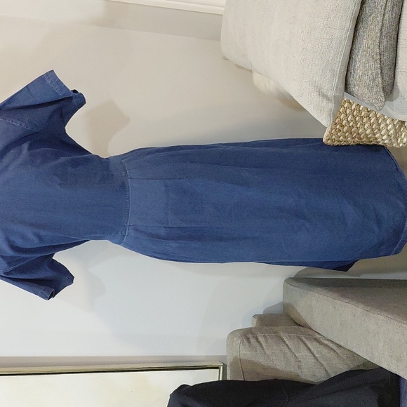 Denim Embroidered Button-Front Women’s Dress - Picture 6 of 9